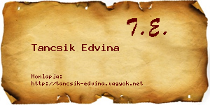 Tancsik Edvina névjegykártya